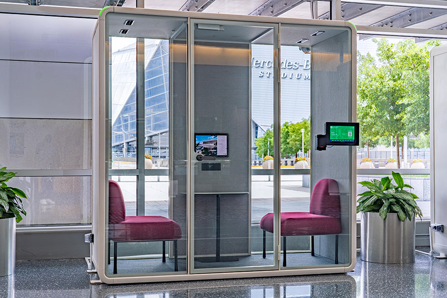 two person meeting pod photo